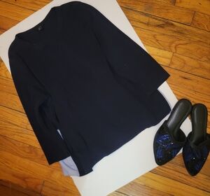 COS 3/4‎ sleeve Nautical Preppy Mixed Media Sweater M
